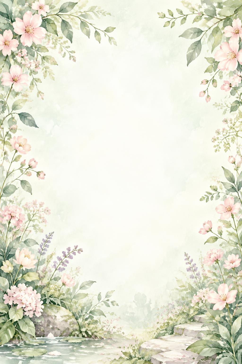 Pastel watercolour flowers from Karla’s affirmation collection