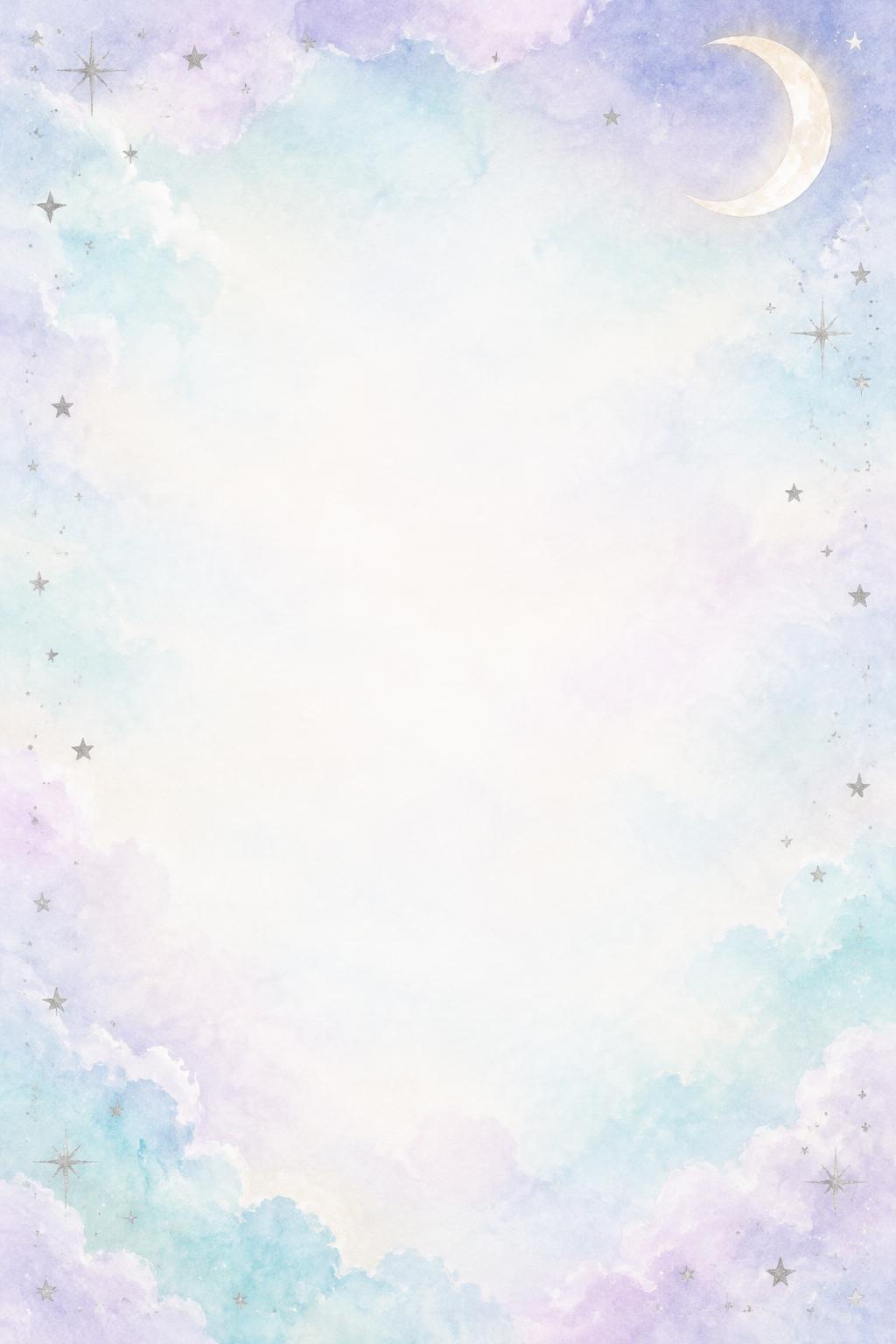 Pastel moonlight illustration from Karla’s affirmation collection