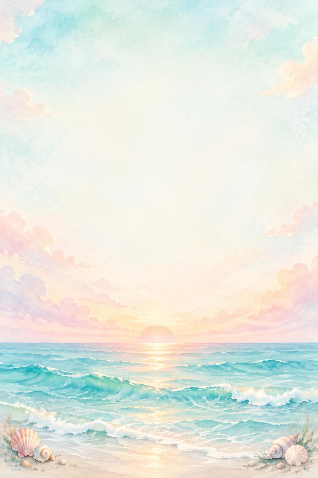 Pastel ocean illustration from Karla’s affirmation collection